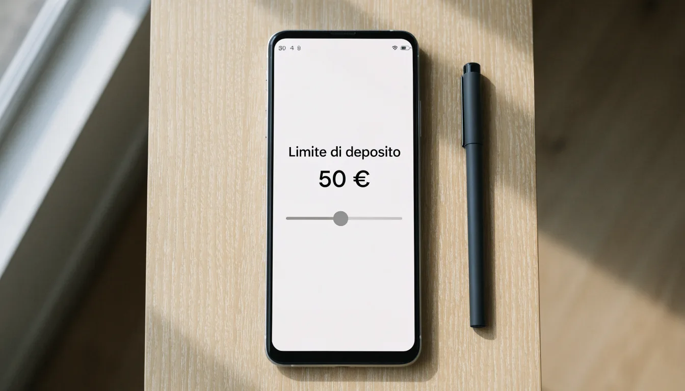 Un foglio di concessione in carta con un timbro rosso, appoggiato su una scrivania di legno accanto a una penna