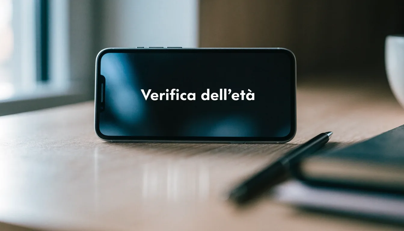 Un foglio di concessione in carta con un timbro rosso, appoggiato su una scrivania di legno accanto a una penna